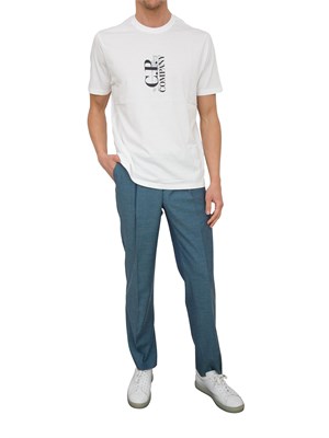 T-shirt uomo bianca C.P. Company in cotone con stampa logo in UOMO