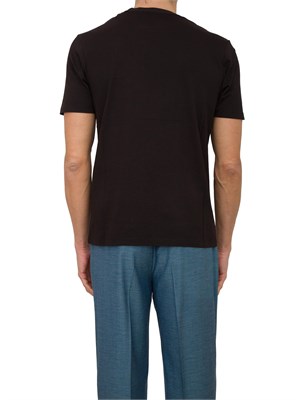 T-shirt nera uomo C.P. Company in cotone con logo a contrasto in UOMO
