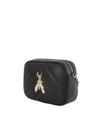 Tracollina Patrizia Pepe in pelle nera con catena oro in DONNA