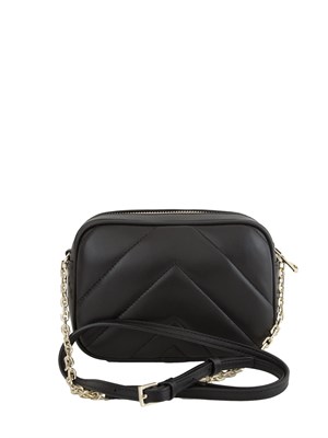 Tracollina Patrizia Pepe in pelle nera con catena oro in DONNA