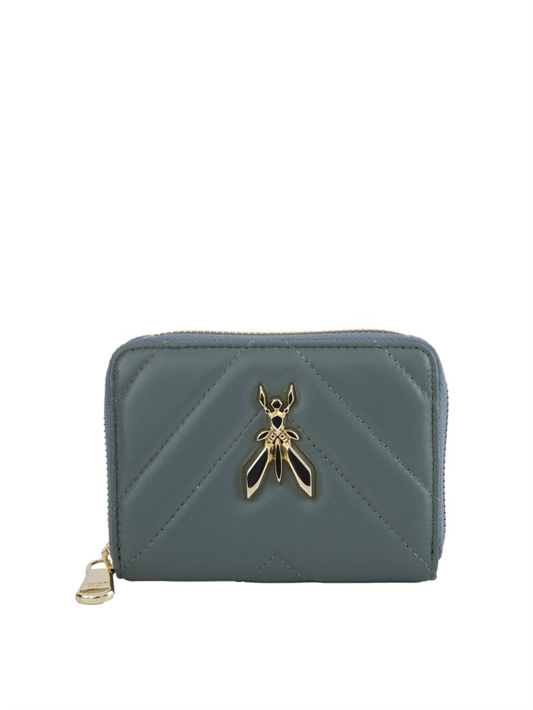 Portafoglio Patrizia Pepe in pelle azzurra con zip