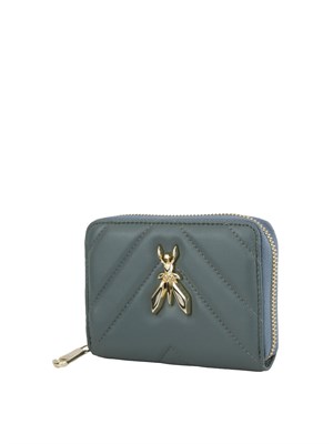 Portafoglio Patrizia Pepe in pelle azzurra con zip in DONNA