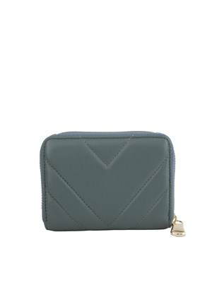 Portafoglio Patrizia Pepe in pelle azzurra con zip in DONNA
