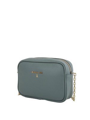 Borsa tracolla Patrizia Pepe in pelle martellata azzurra in DONNA
