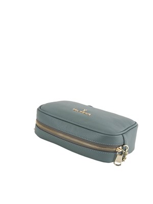 Borsa tracolla Patrizia Pepe in pelle martellata azzurra in DONNA