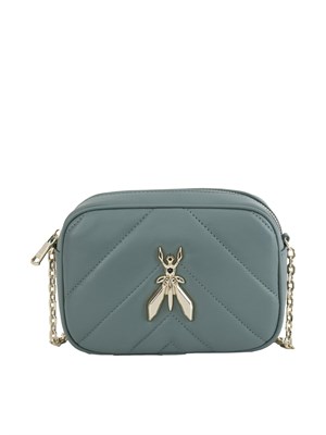 Tracollina Patrizia Pepe in pelle azzurra con catena oro in DONNA