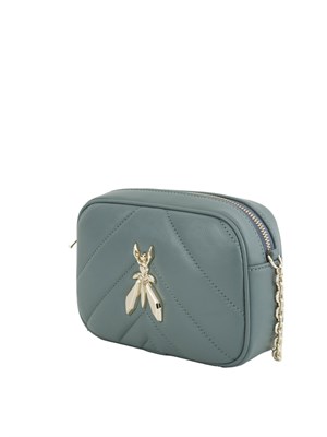 Tracollina Patrizia Pepe in pelle azzurra con catena oro in DONNA