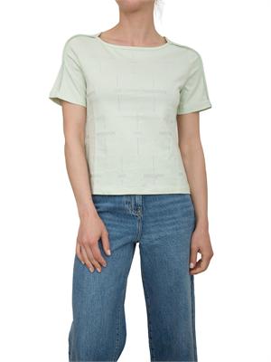 T-shirt verde Patrizia Pepe logo strass all-over in DONNA