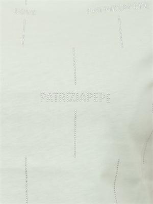 T-shirt verde Patrizia Pepe logo strass all-over in DONNA