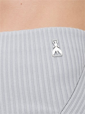 Gonna grigia midi Patrizia Pepe lavorazione costine in DONNA