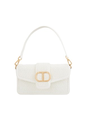 TWIN-SET Borsa a spalla avorio Twinset lavorazione intrecciata in DONNA