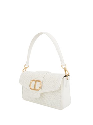 TWIN-SET Borsa a spalla avorio Twinset lavorazione intrecciata in DONNA