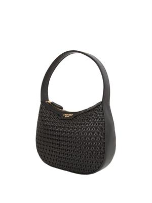 TWIN-SET Borsa hobo nera Twinset lavorazione intrecciata in DONNA