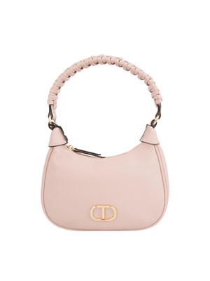 TWIN-SET Borsa hobo rosa Twinset manico intrecciato in DONNA
