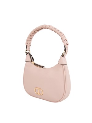 TWIN-SET Borsa hobo rosa Twinset manico intrecciato in DONNA