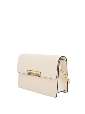 TWIN-SET Borsa avorio Twinset con patta e tracolla catena ed ecopelle in DONNA