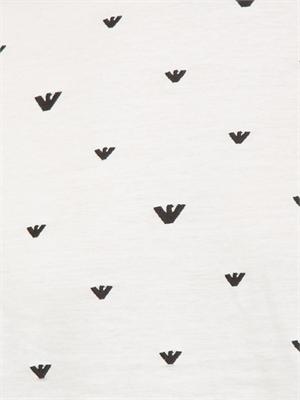 T-shirt uomo Emporio Armani in cotone avorio con logo aquila all-over in UOMO