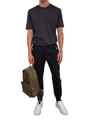 T-shirt uomo Emporio Armani in cotone nero con stampa logo lettering all-over in UOMO