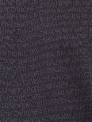 T-shirt uomo Emporio Armani in cotone nero con stampa logo lettering all-over in UOMO