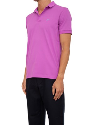 Polo Sun68 viola con logo ricamato in UOMO