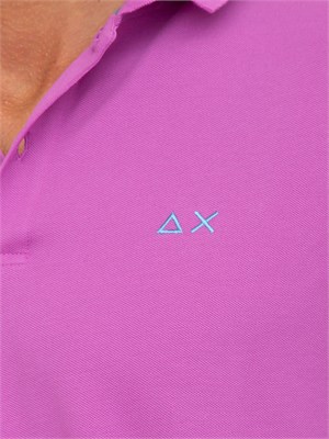 Polo Sun68 viola con logo ricamato in UOMO