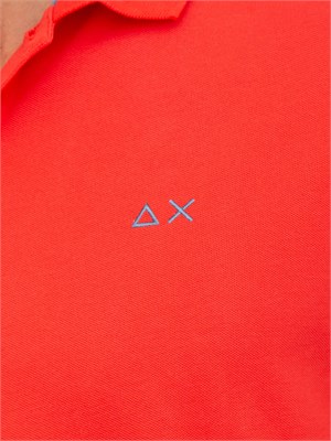 Polo Sun68 rossa con logo ricamato in UOMO