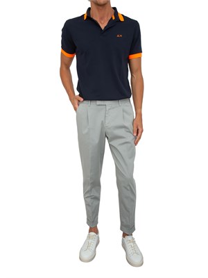 Polo Sun68 in piquet di cotone blu navy in UOMO