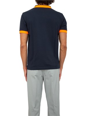 Polo Sun68 in piquet di cotone blu navy in UOMO