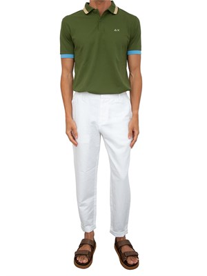 Polo Sun68 verde con maxi riga in UOMO