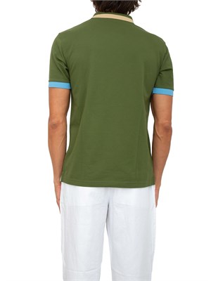 Polo Sun68 verde con maxi riga in UOMO