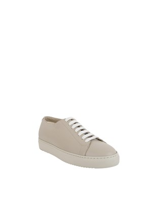 Sneaker uomo Doucal's in pelle bottalata beige e fondo tono su tono in UOMO