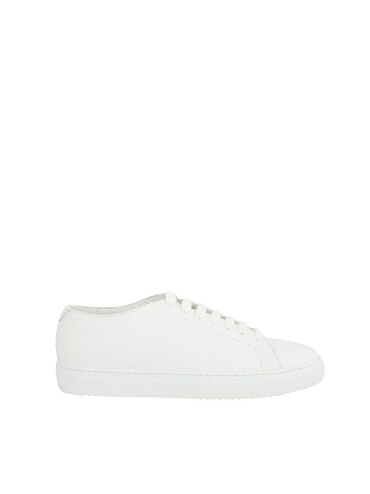 Sneaker uomo Doucal's in pelle bottalata bianca e fondo tono su tono