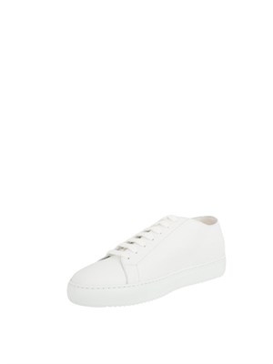 Sneaker uomo Doucal's in pelle bottalata bianca e fondo tono su tono in UOMO