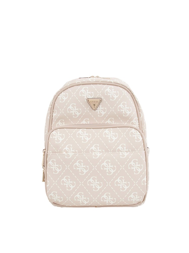 Zaino donna Guess Jeans in pelle sintetica cipria e logo 4G all over