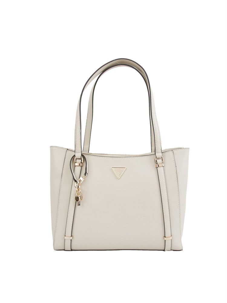 Borsa a spalla Guess Jeans in ecopelle tinta unita color panna