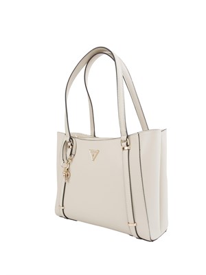 Borsa a spalla Guess Jeans in ecopelle tinta unita color panna in DONNA