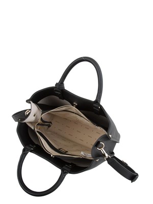 Borsa a mano Guess Jeans in ecopelle nera effetto martellato in DONNA