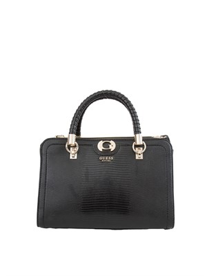 Borsa a mano Guess Jeans in similpelle nera effetto coccodrillo in DONNA
