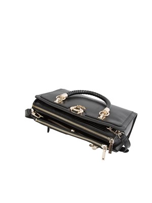 Borsa a mano Guess Jeans in similpelle nera effetto coccodrillo in DONNA