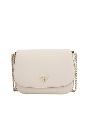 Borsa a spalla Guess Jeans in ecopelle color panna in tinta unita in DONNA