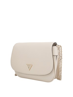 Borsa a spalla Guess Jeans in ecopelle color panna in tinta unita in DONNA