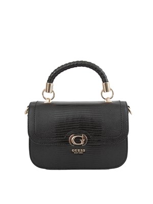 Borsa a tracolla Guess Jeans in similpelle grigia effetto coccodrillo in DONNA