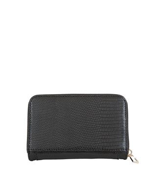 Portafoglio donna Guess Jeans in ecopelle nera effetto coccodrillo in DONNA