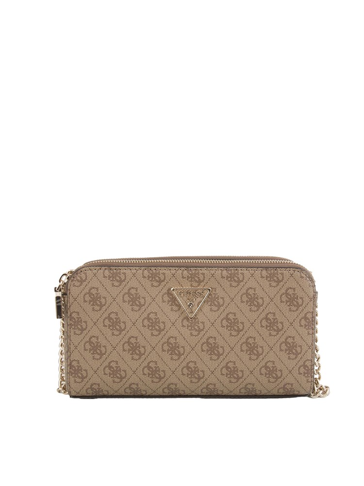 Tracolla donna Guess Jeans beige con stampa logo 4G all over