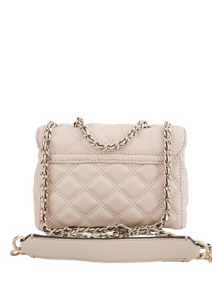 Borsa a tracolla Guess Jeans in similpelle trapuntata rosa cipria e tracolla catena in DONNA
