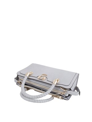 Borsa a mano Guess Jeans in similpelle grigio effetto coccodrillo in DONNA