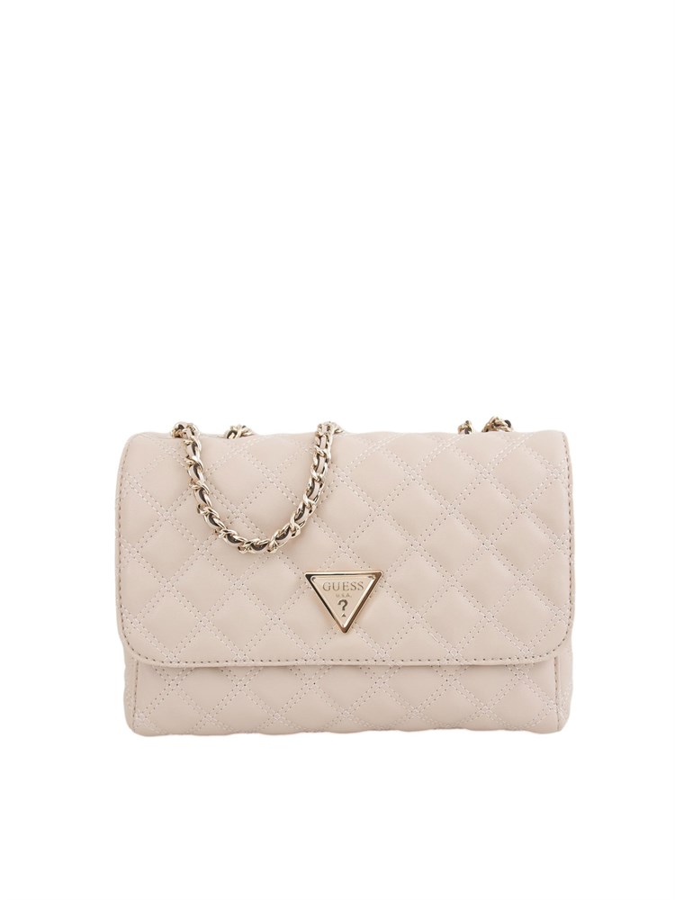 Borsa a tracolla Guess Jeans in similpelle trapuntata rosa cipria