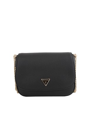 Borsa a spalla Guess Jeans in ecopelle nera in tinta unita in DONNA