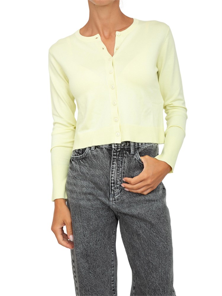 Cardigan giallo Emme Marella con bordi a costine