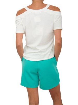 T-shirt bianca Liu Jo donna modello cut out su spalle e logo a contrasto in DONNA